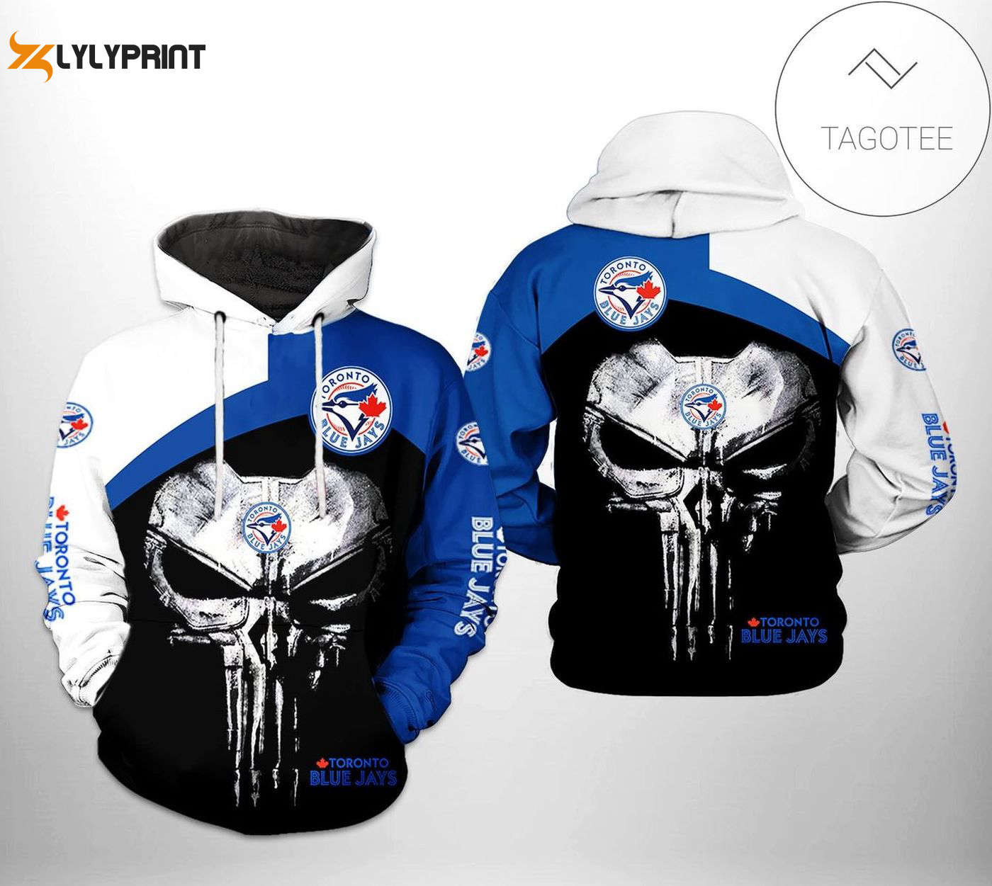 Toronto Blue Jays Punisher Skull Hoodie – Stylish AOP Shirt HZ0501