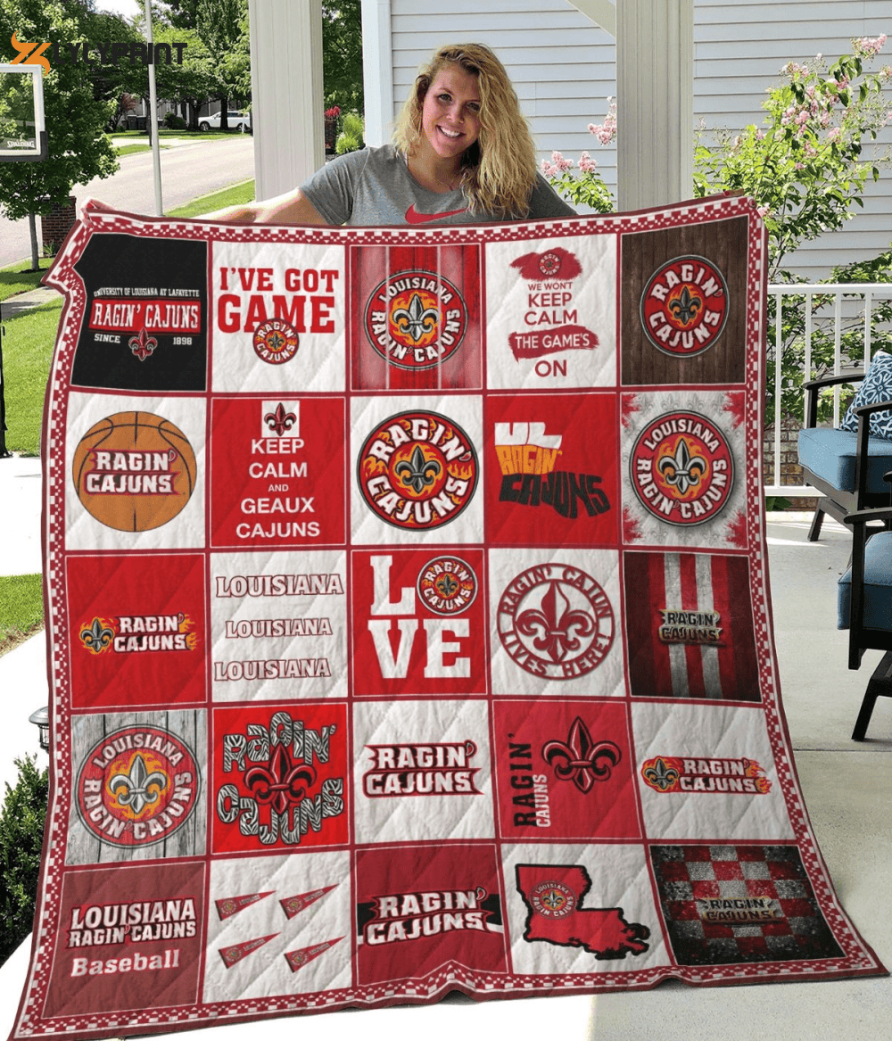 Louisiana Ragin Cajuns Quilt Blanket For Fans Home Decor Gift , Soft Quilt, King Size, All Season Cozy Quilt QB0901
