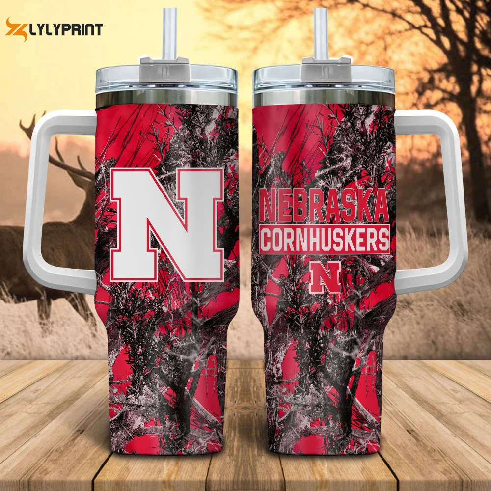 Nebraska Cornhuskers Hunting Personalized Stanley Tumbler 40oz 0501TB40
