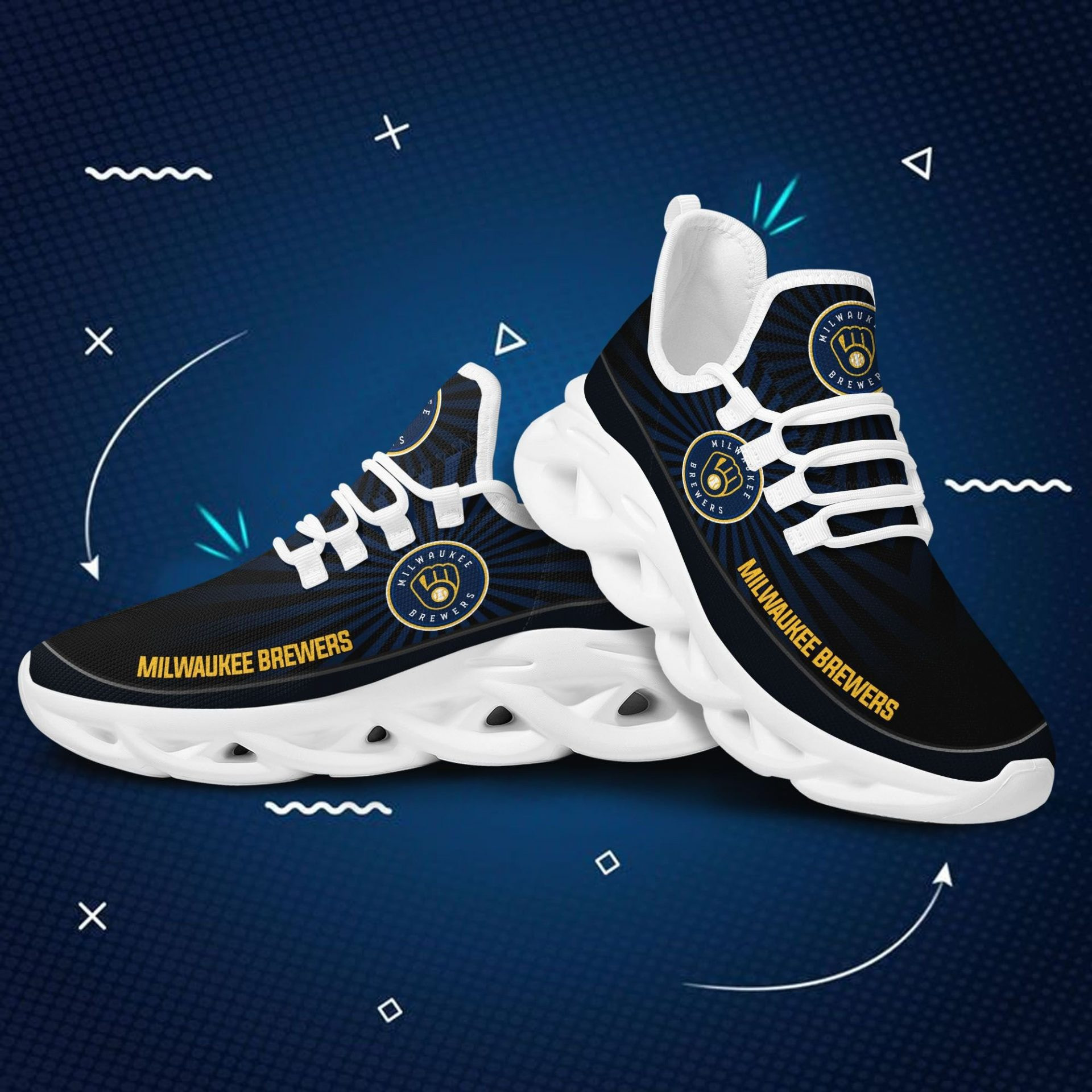 Custom MLB Milwaukee Brewers Max Soul Shoes V3 Men Women MS0601