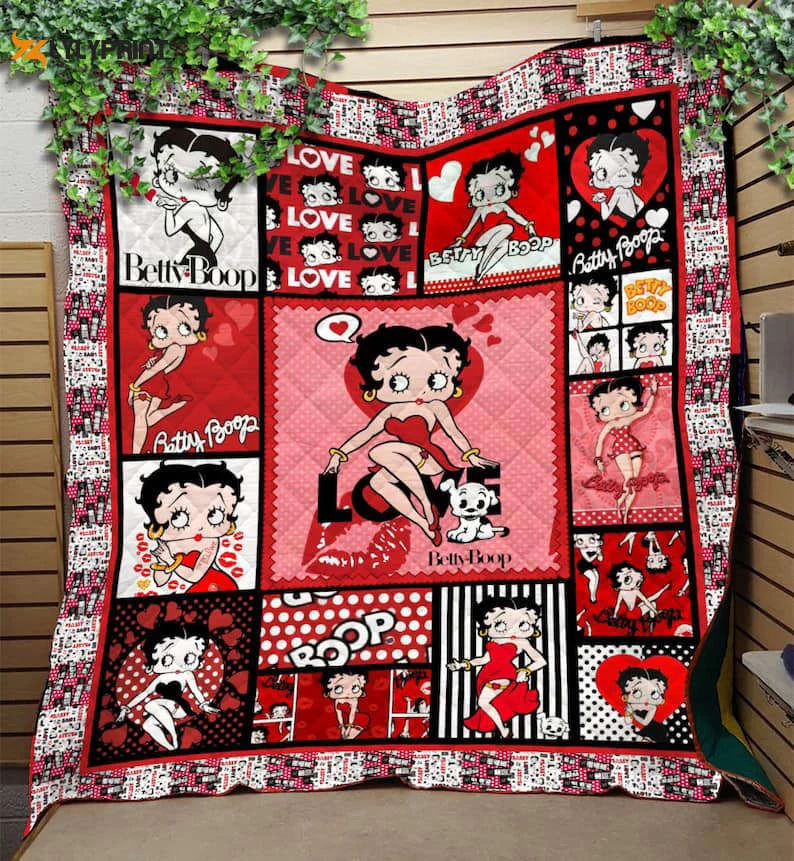 Betty Boop Quilt Blanket For Fans Home Decor Gift , Soft Quilt, King Size, All Season Cozy Quilt QB0901