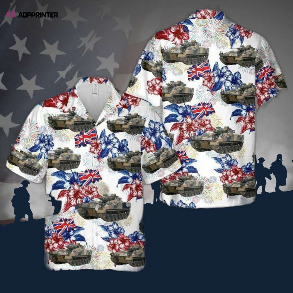 British Army Warrior Armoured Fighting Vehicle Hawaiian Shirt HW0601