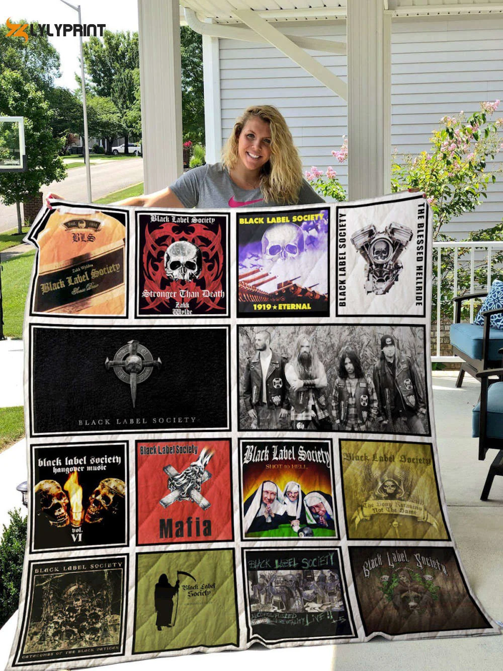 Black Label Society Quilt Blanket For Fans Home Decor Gift , Soft Quilt, King Size, All Season Cozy Quilt QB0901