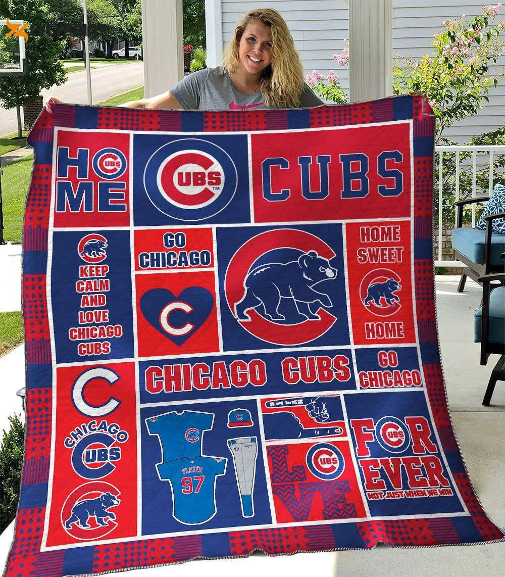 Chicago Cubs Quilt Blanket For Fans Home Decor Gift , Soft Quilt, King Size, All Season Cozy Quilt QB0901