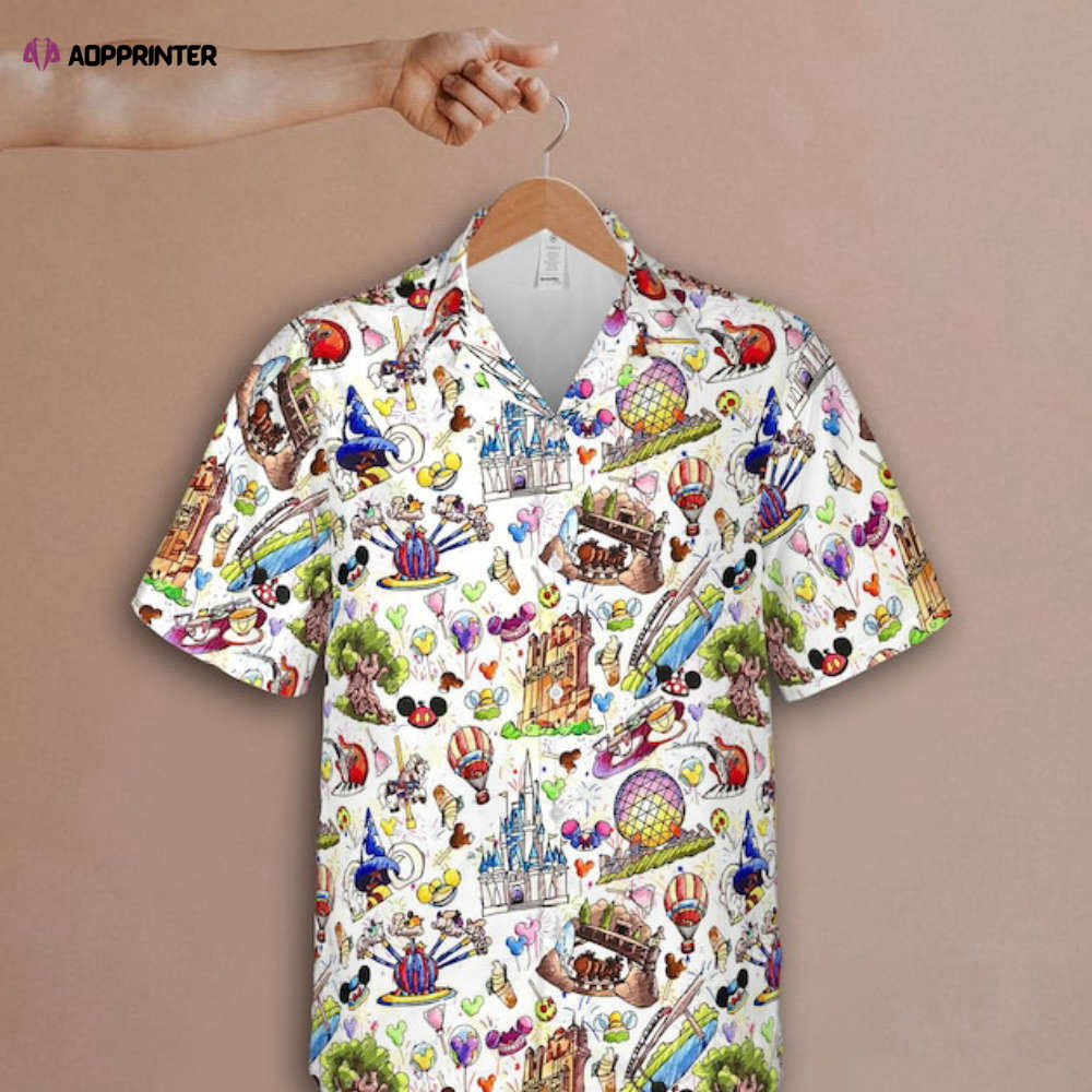 Disney Parks Food Hawaiian Shirts, Mickey Snacks Summer 2022 Unisex Hawaiian Trip Shirts HW0601