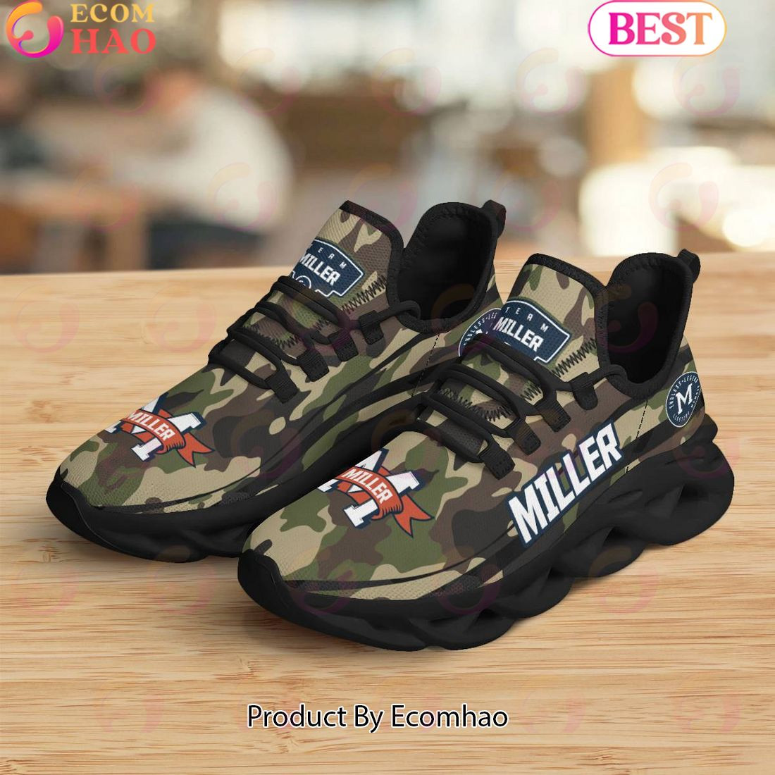 Miller Endless Legend Lifetime Member Special Camo Military Design Max Soul Shoes, Sneakers  Unisex sneakers MS0601