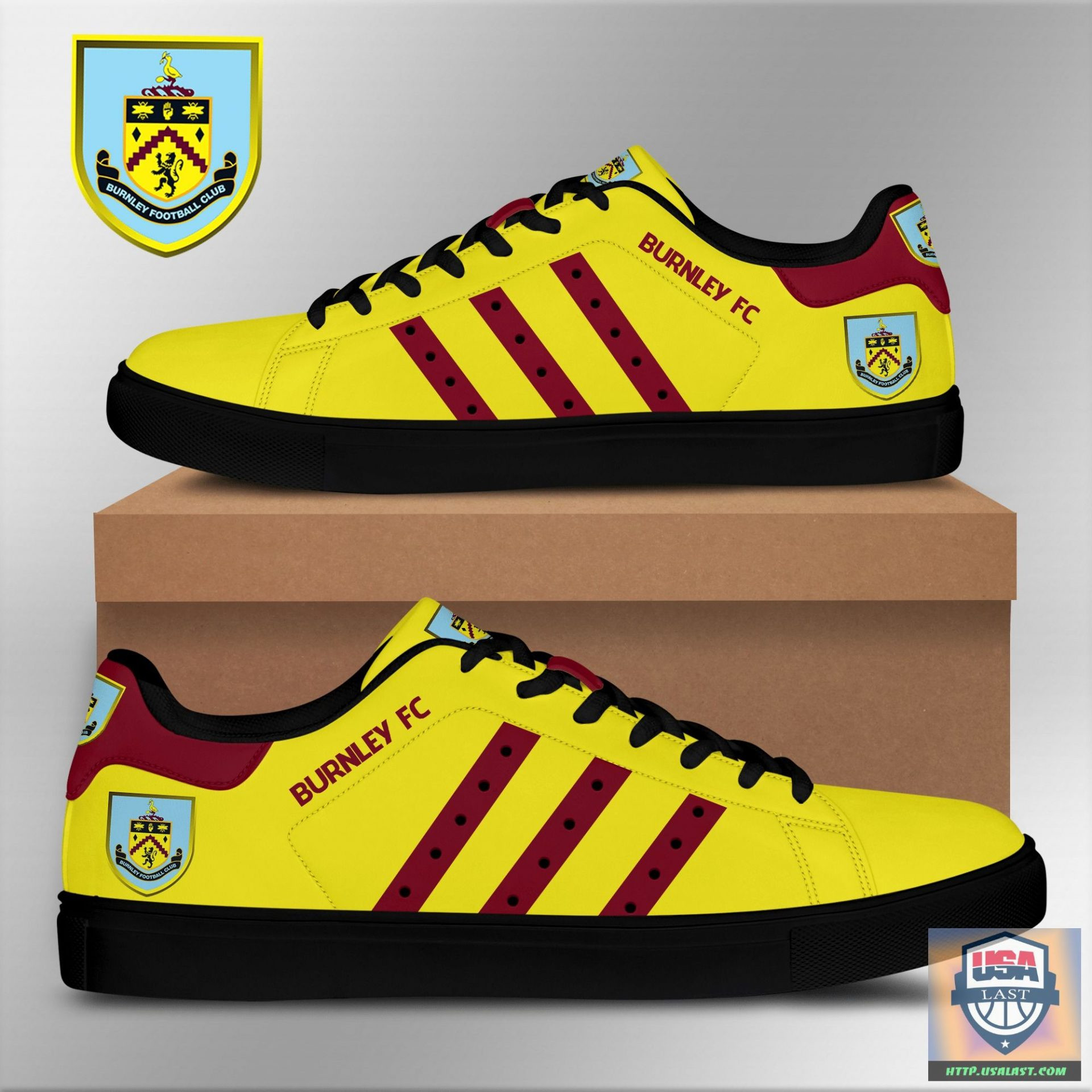 Burnley FC Yellow Brown Stan Smith Shoes Women Men, Trendy Style Sneakers ST0801