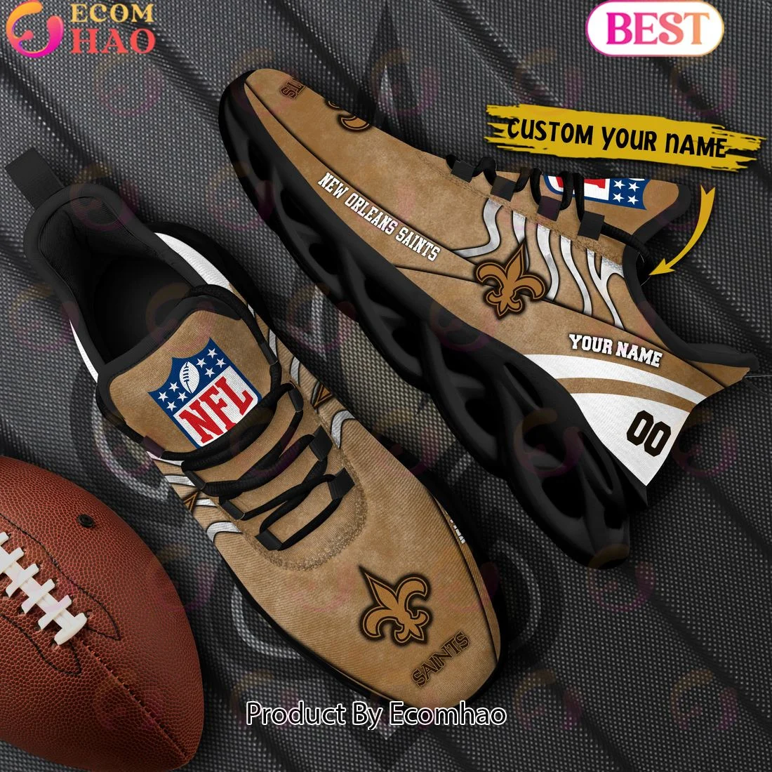 Custom Name New Orleans Saints X Salute to Service For Veterans Day Celebration Max Soul Shoes  Unisex sneakers MS0601