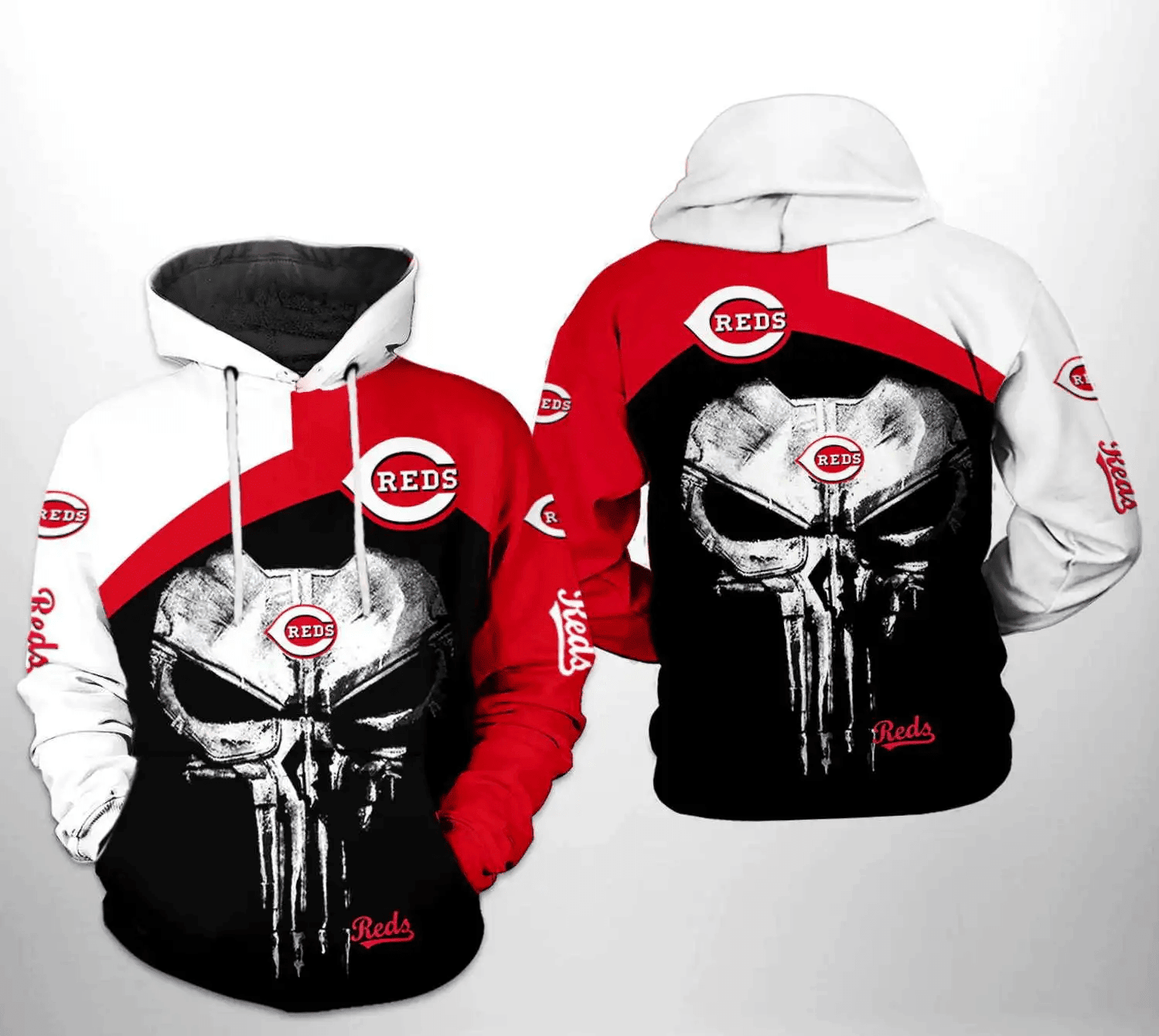 Cincinnati Reds Skull Punisher Hoodie – 3D AOP Shirt HZ0501