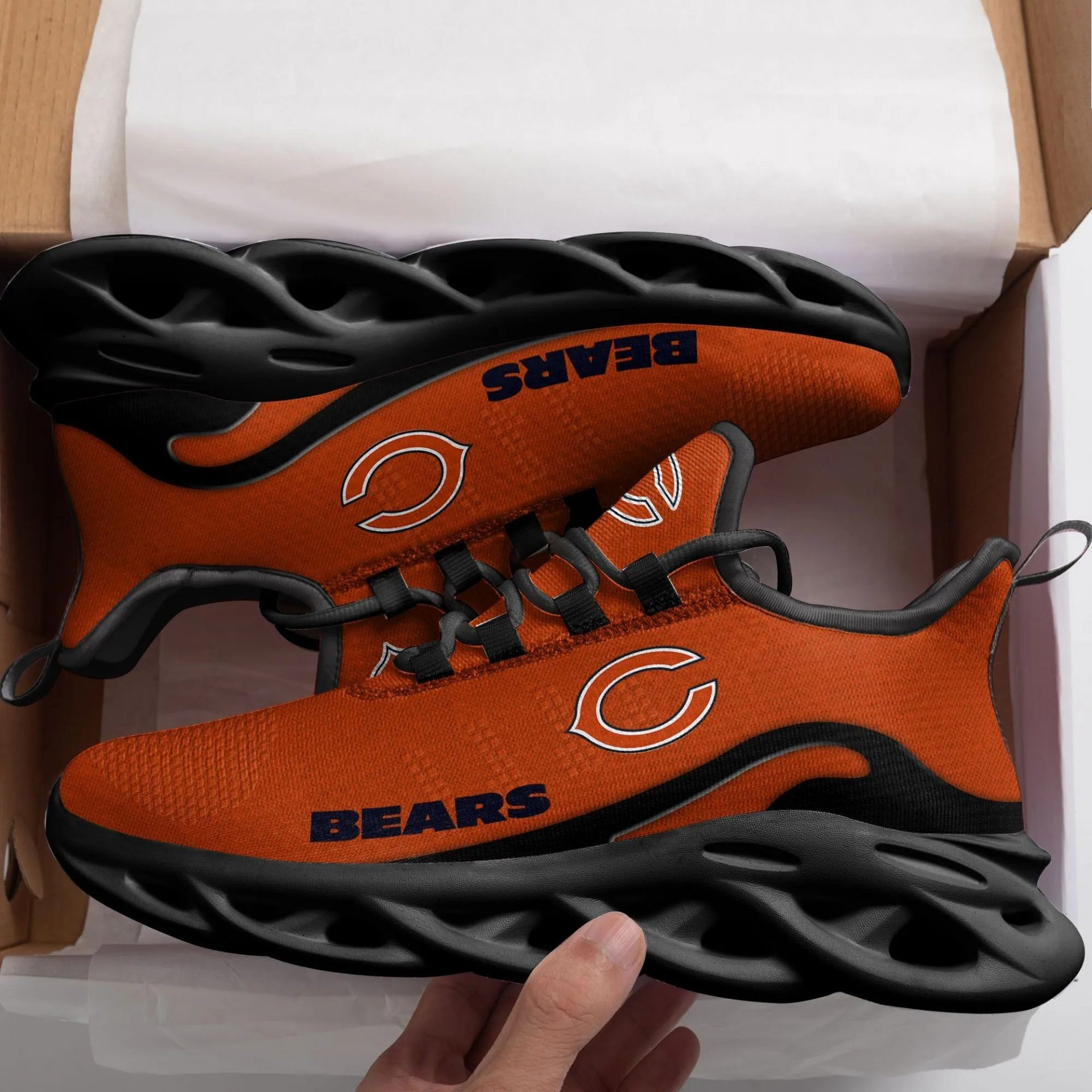 NFL Chicago Bears New Trending Clunkey Sneaker Orange Max Soul Shoes for Women and Men MS0601