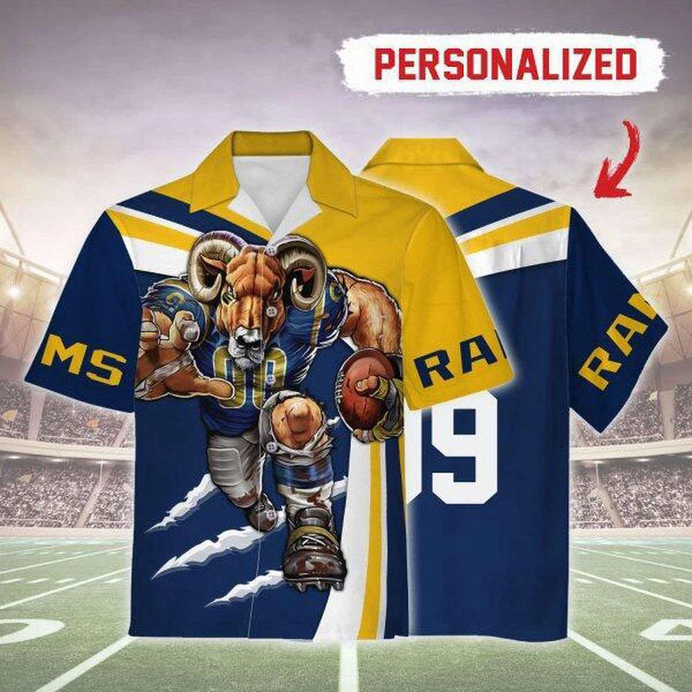 Personalized Unisex Hawaiian Shirt Los Angeles Rams Football Team 3D Apparel For Men Women HW0601