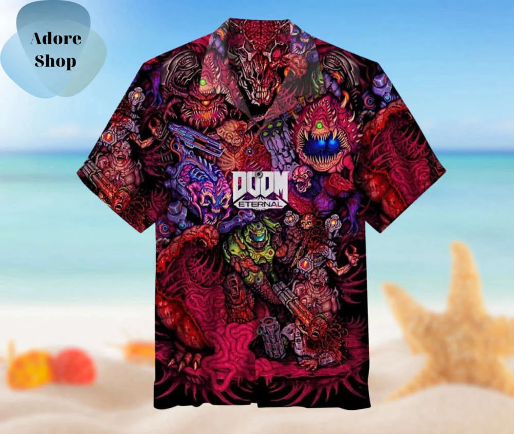 Doom Hawaiian Shirt, Vintage Hawaiian Shirt, Perfect Gift For Dad HW0601
