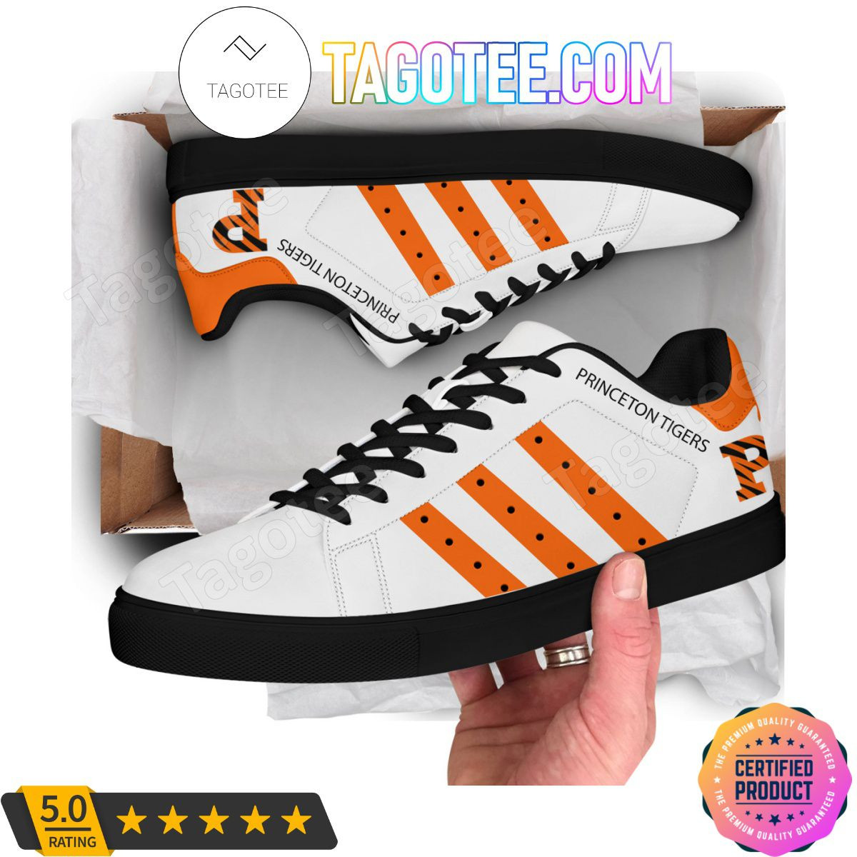 NCAA Princeton Tigers White Stan Smith Shoes , Trendy Style Sneakers ST0801