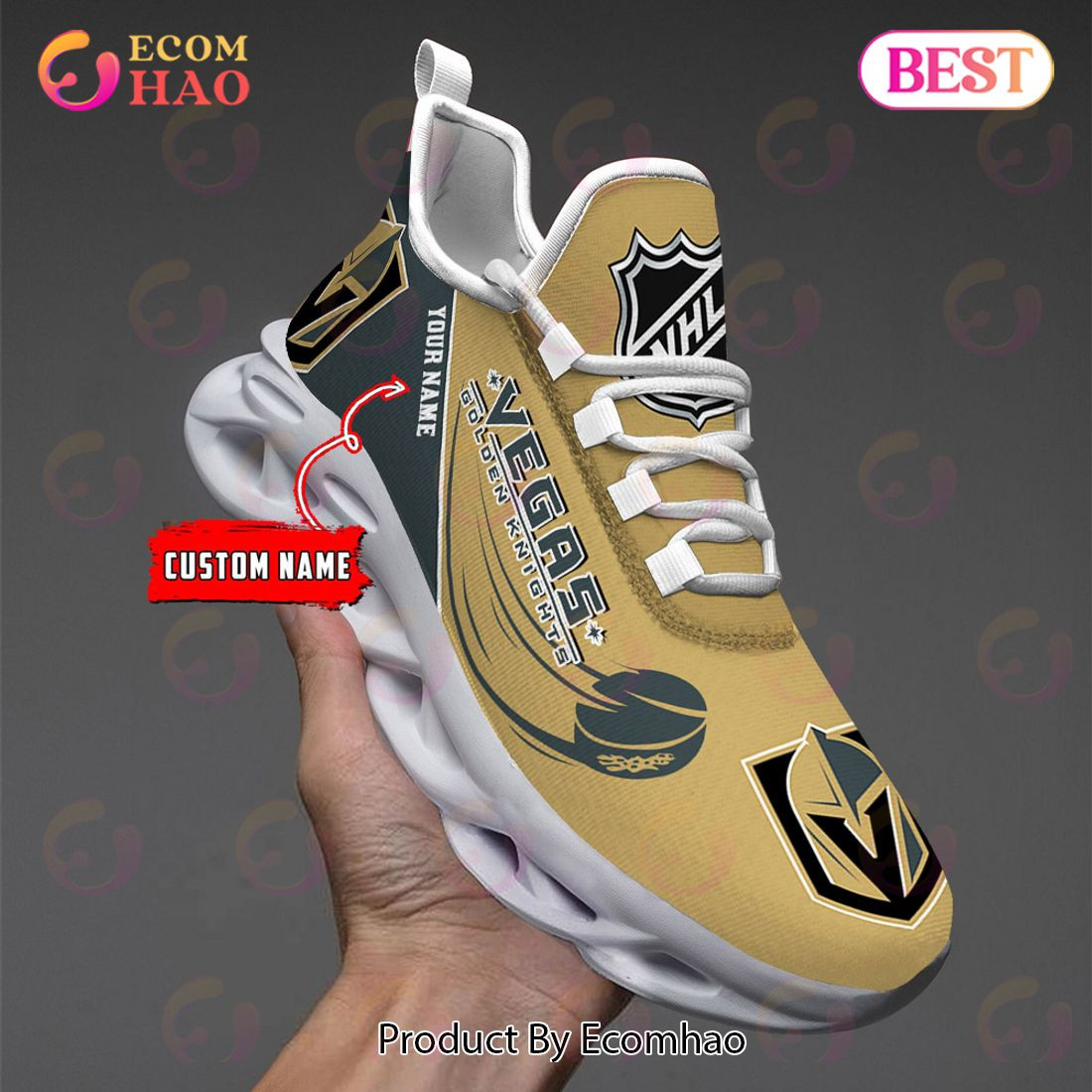 Custom Name Vegas Golden Knights Max Soul Shoes, Sneakers  Unisex sneakers MS0601