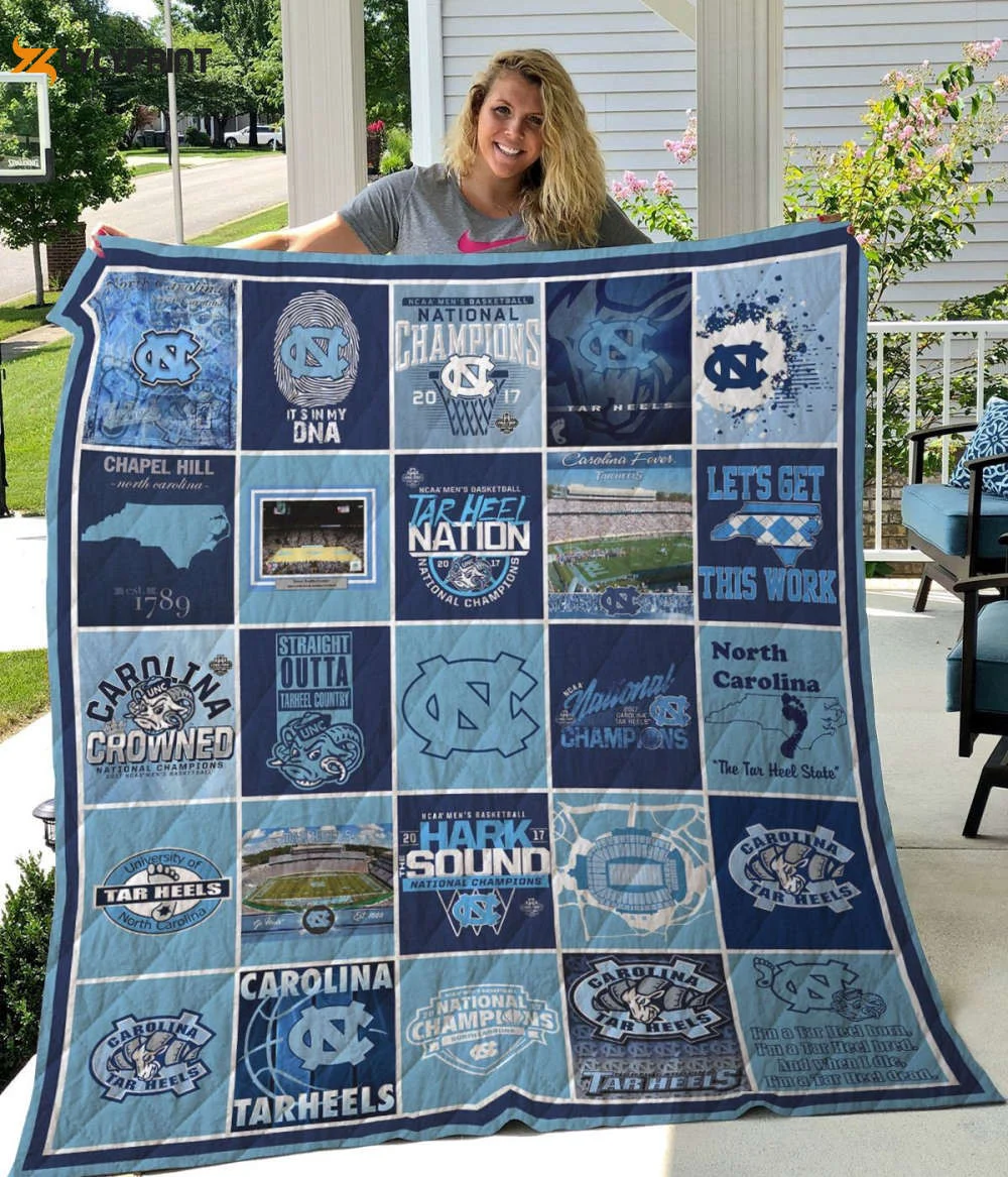 Carolina Tar Heels 2 Quilt Blanket For Fans Home Decor Gift , Soft Quilt, King Size, All Season Cozy Quilt QB0901