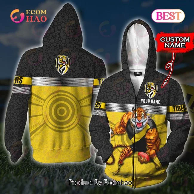 AFL Richmond Tigers Custom Name 3D Shirt, Zip Hoodie, Man – Women, Warm, Premium Quality HZ0501