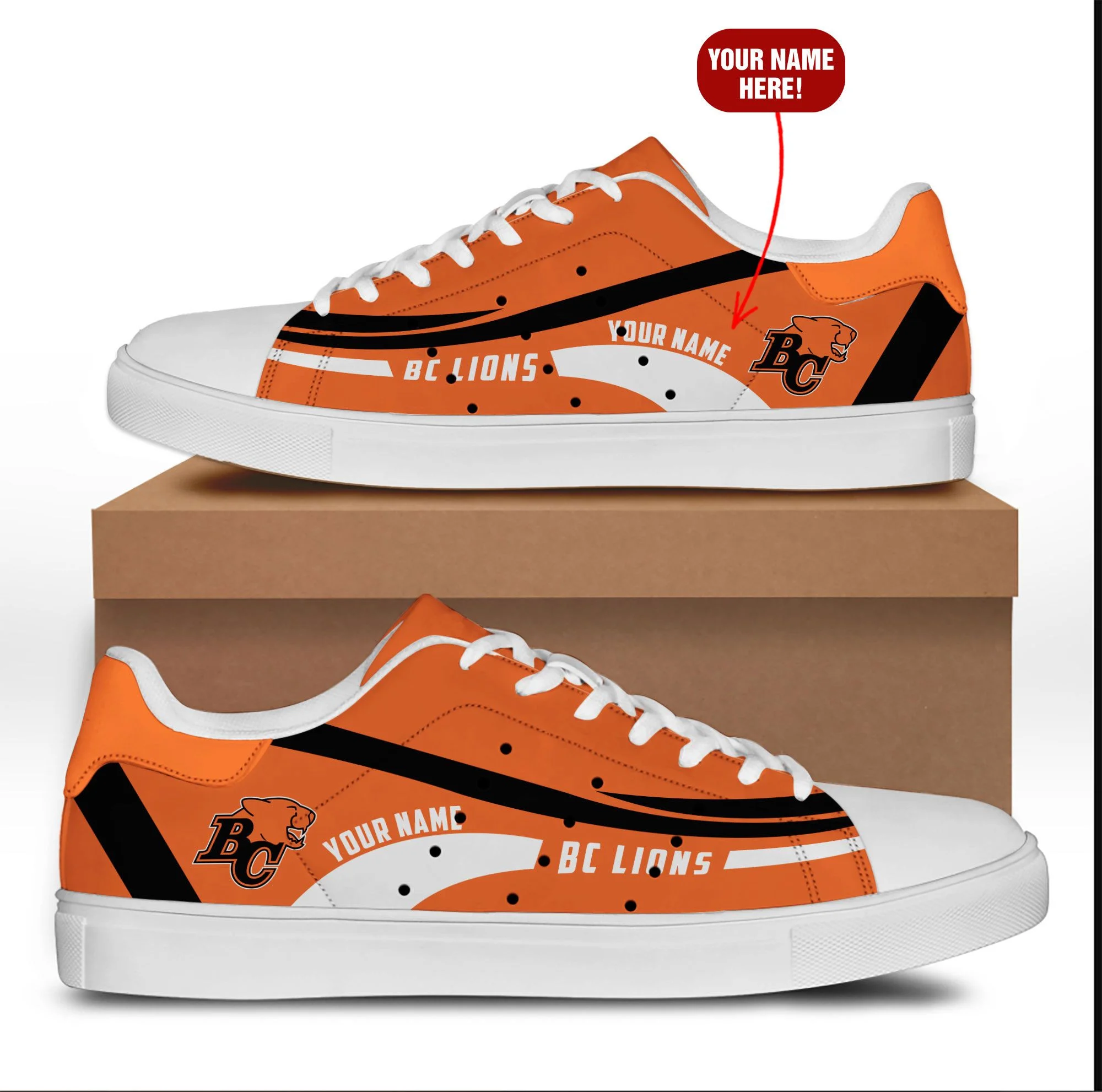 CFL BC Lions Custom Name Stan Smith Shoes , Trendy Style Sneakers ST0801
