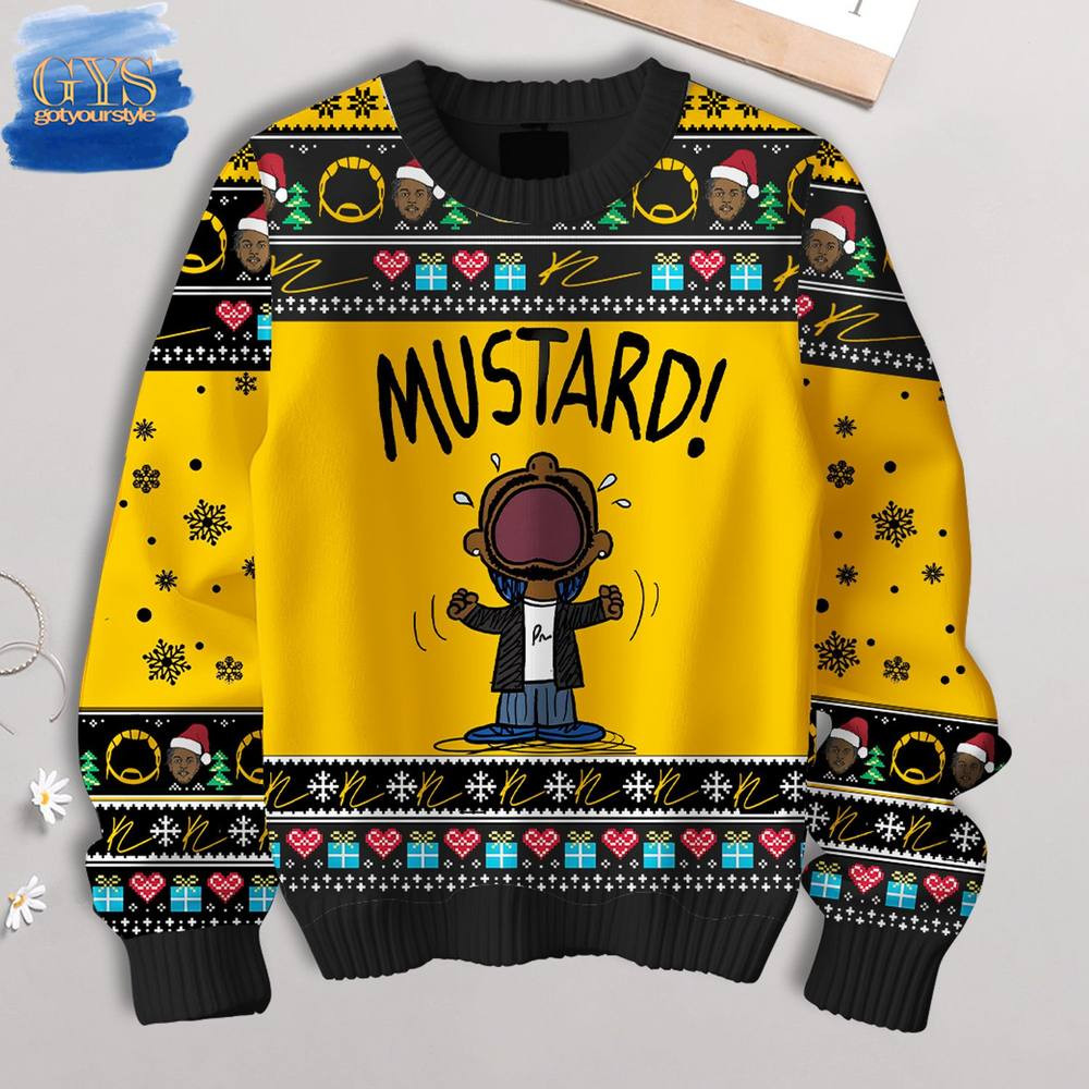 Kendrick Lamar Special Mustard Limited Edition Ugly Sweater , Cozy Soft Unisex Pullover SW0601