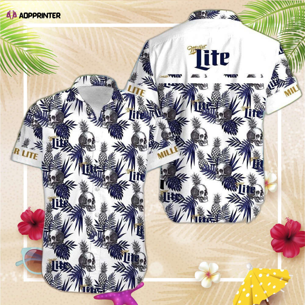 Miller High Life Lite Skull Pineapple Hawaiian Shirt, Gift For Men And Women HW0601
