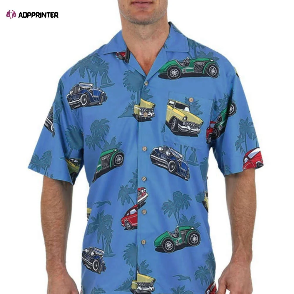 Blue Classic Cars Button Down Hawaiian Shirt Summer Gift 2023 HW0601