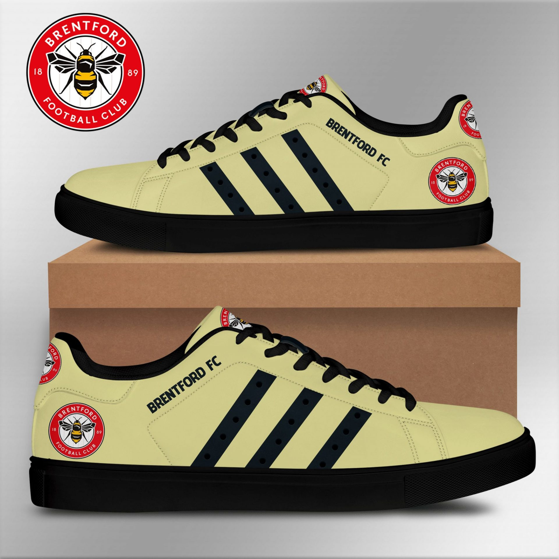 Brentford FC Yellow Black Stan Smith Shoes Men Women, Trendy Style Sneakers ST0801