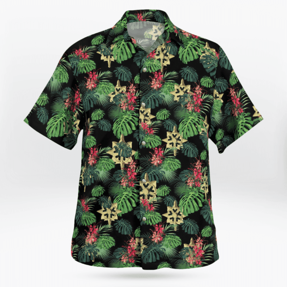 Army Military Intelligence Branch Insignia Hawaiian Shirt HW0601