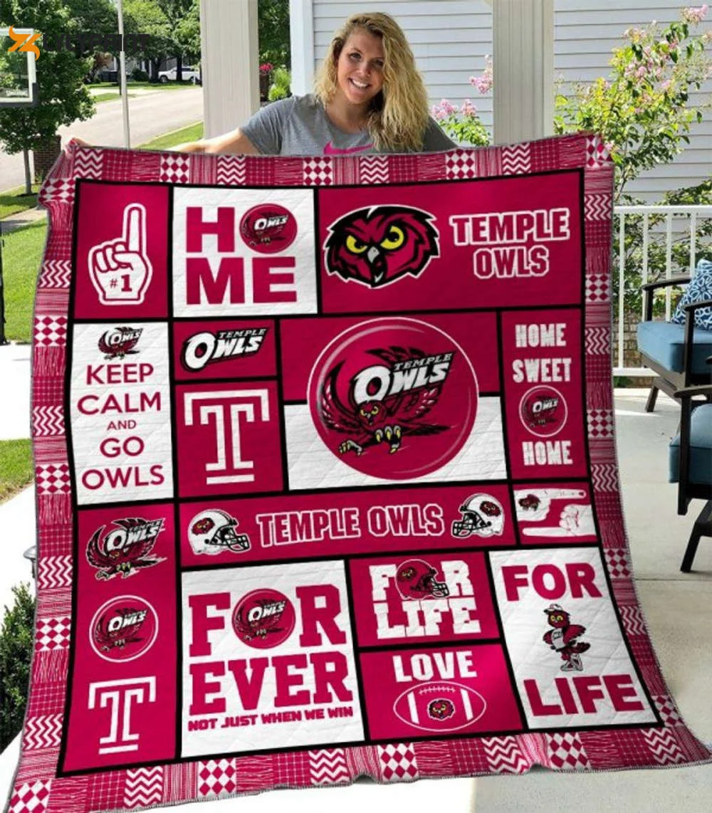 Temple Owls 2 Quilt Blanket For Fans Home Decor Gift , Soft Quilt, King Size, All Season Cozy Quilt QB0901