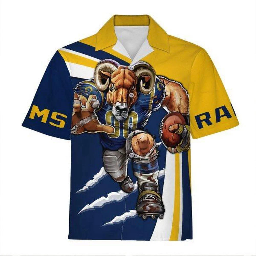 Personalized Unisex Hawaiian Shirt Los Angeles Rams Football Team 3D Apparel For Men Women HW0601