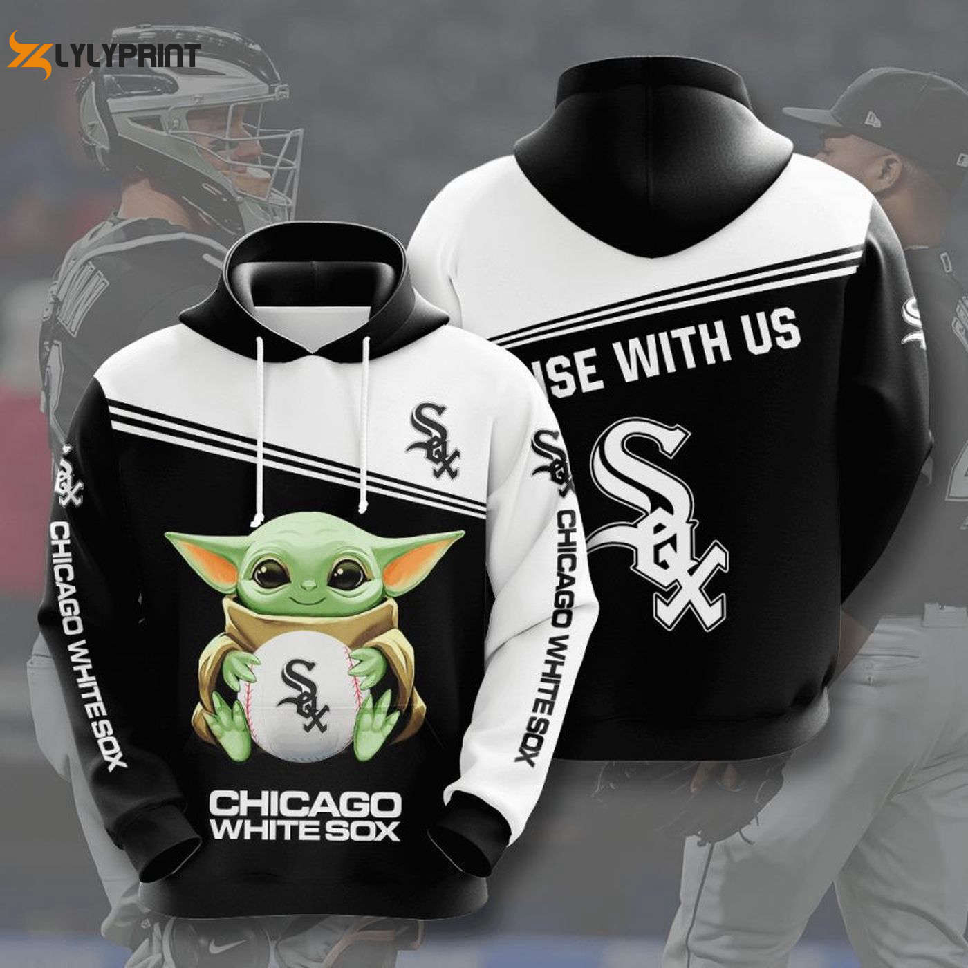 Chicago White Sox Baby Yoda Hoodie Shirt – Cozy AOP Pullover for Young Fans HZ0501