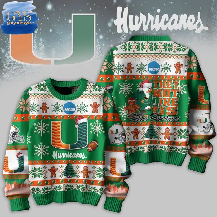 Miami Hurricanes They Not Like Us Ugly Christmas Sweater , Cozy Soft Unisex Pullover SW0601