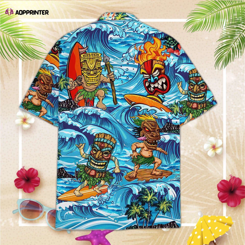 Tropical Surfing Tiki Hawaiian Shirt, Gift For Men And Women HW0601