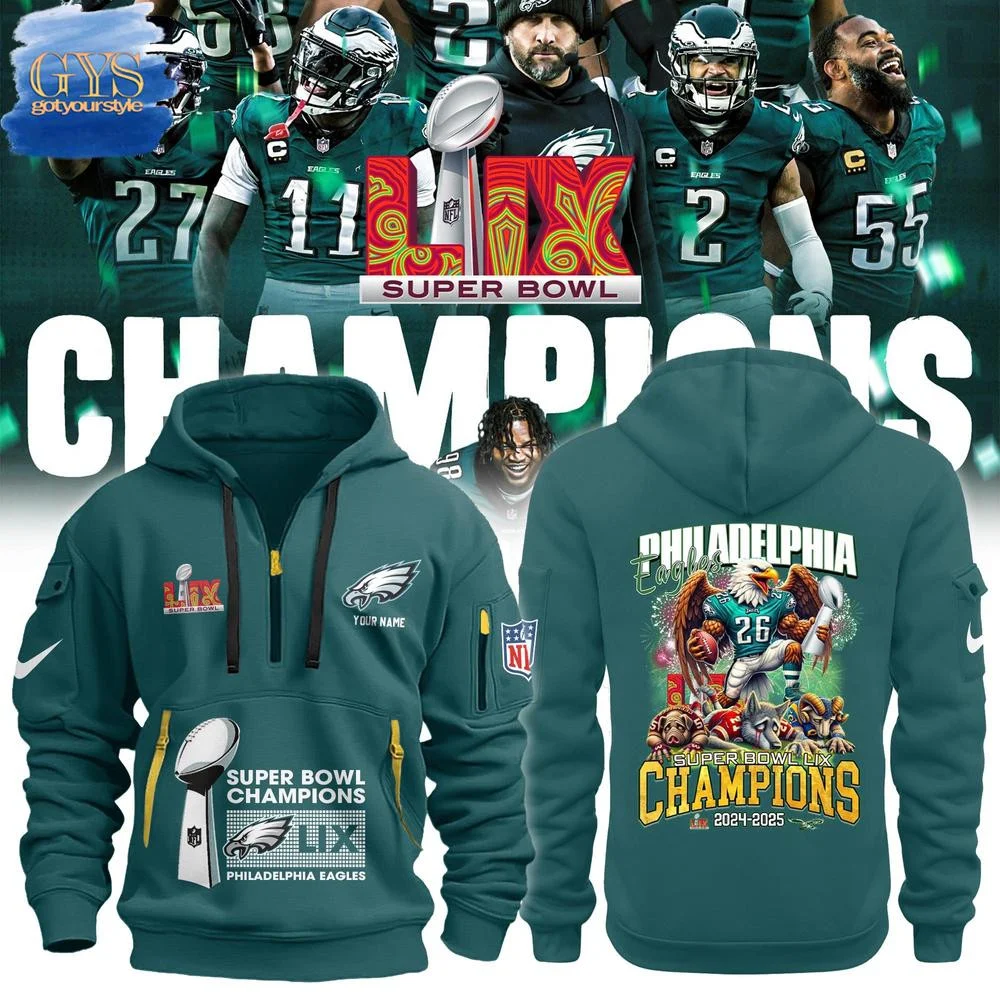 Eagles Super Bowl New Special Quarter Zip Hoodie QTZ0601