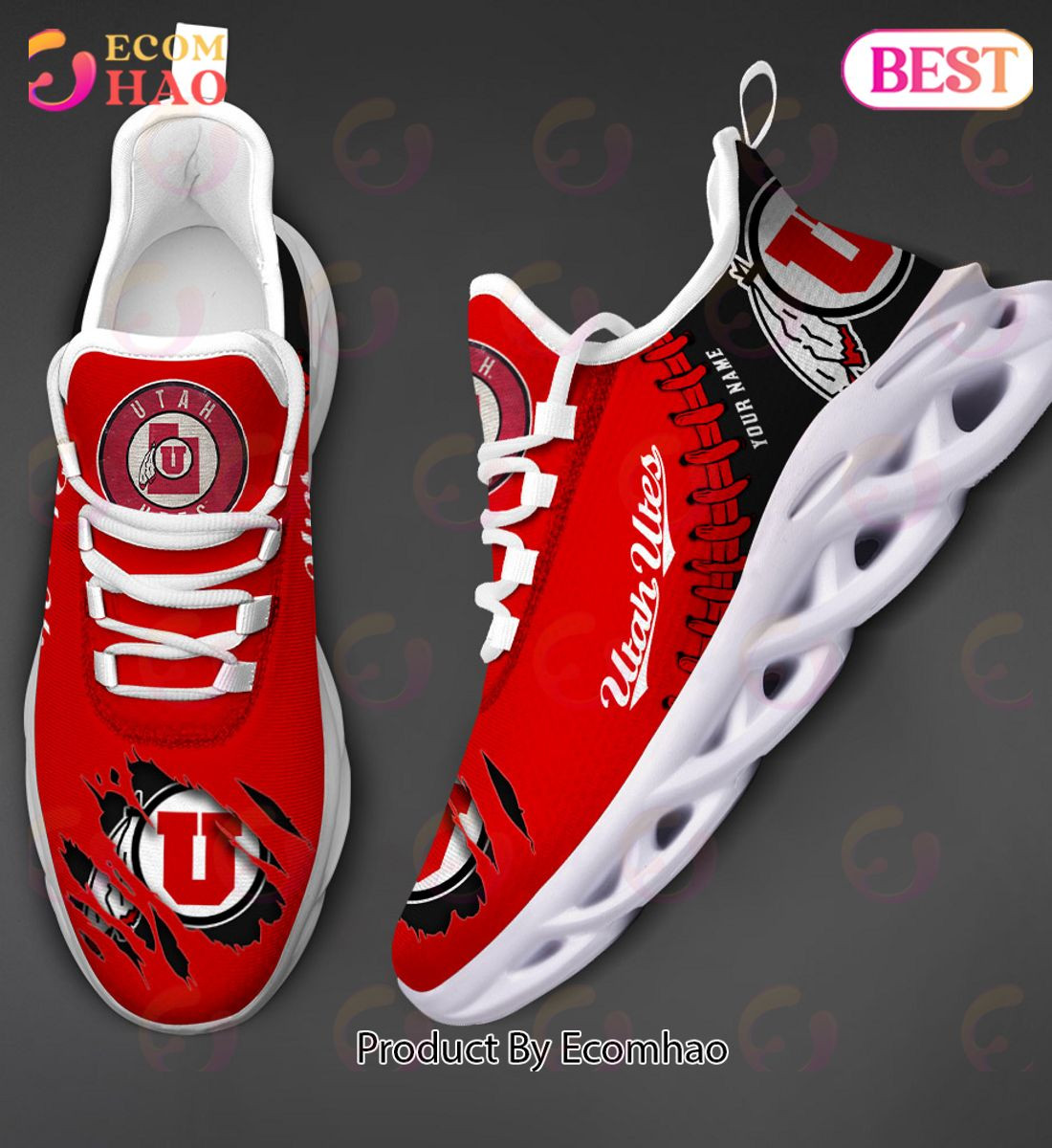 Utah Utes Max Soul Shoes Custom Name  Unisex sneakers MS0601