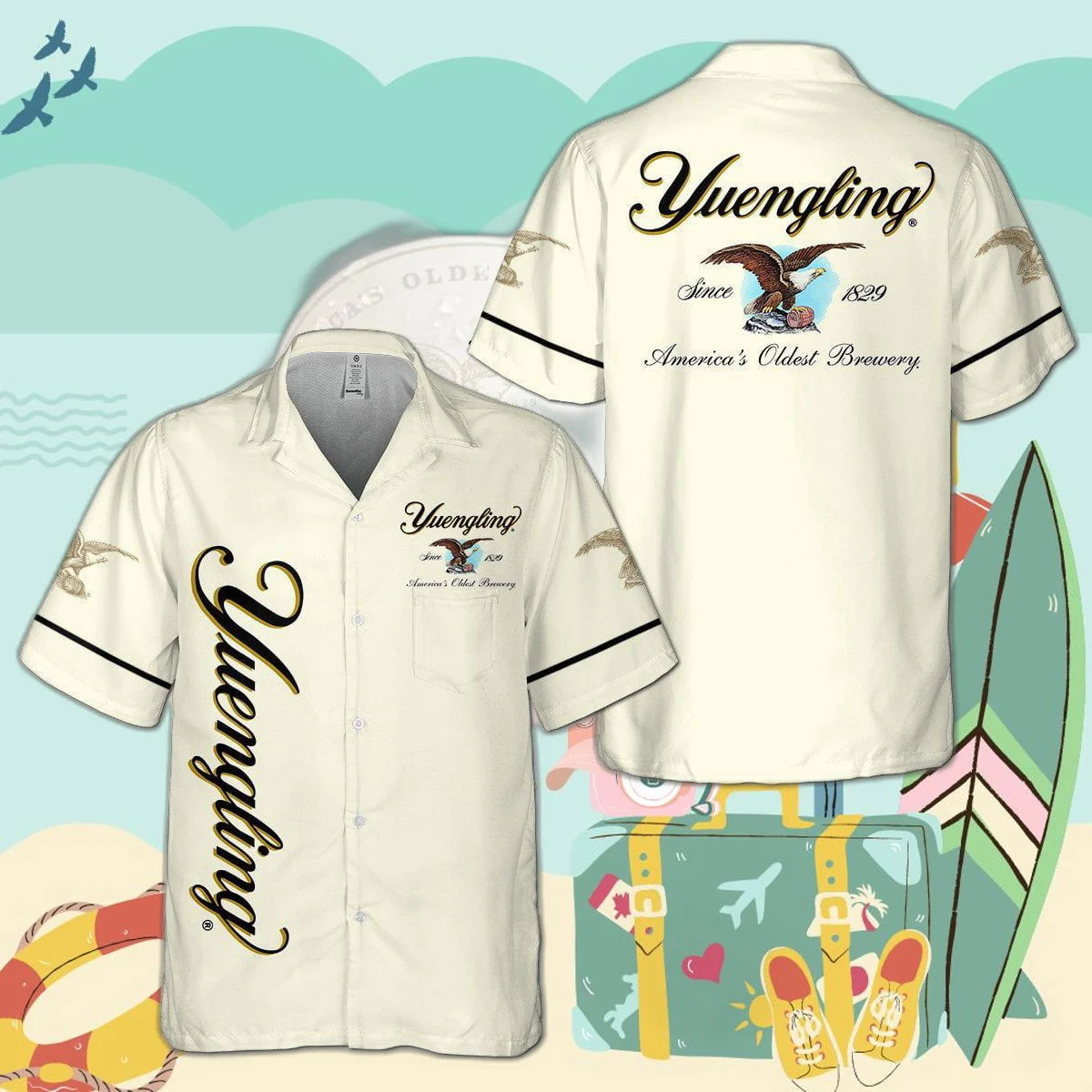 Stylish Yuengling Hawaiian Shirt: All-Over Print & 3D Design HW0601