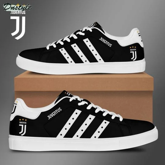 Juventus FC Black White Stan Smith Shoes Unisex, Trendy Style Sneakers ST0801