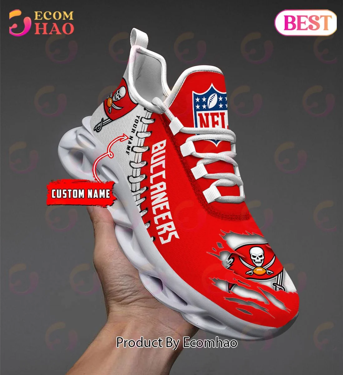 Tampa Bay Buccaneers Max Soul Shoes Custom Name  Unisex sneakers MS0601