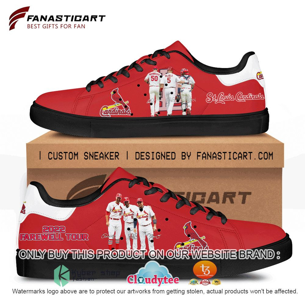 MLB St. Louis Cardinals Red 2022 Farewell Tour Stan Smith Shoes , Trendy Style Sneakers ST0801