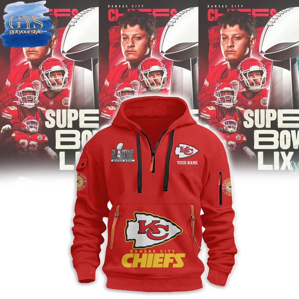 Kansas City Chiefs Super Bowl LIX Quarter Zip Hoodie QTZ0601