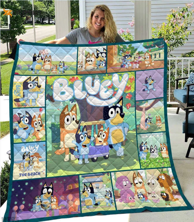 Bluey Quilt Blanket Home Decor Gift , Soft Quilt, King Size, All Season Cozy Quilt QB0901