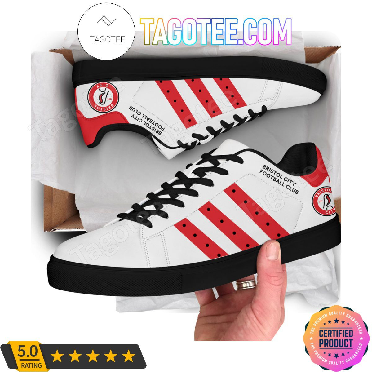 EFL Bristol City FC White Stan Smith Shoes , Trendy Style Sneakers ST0801