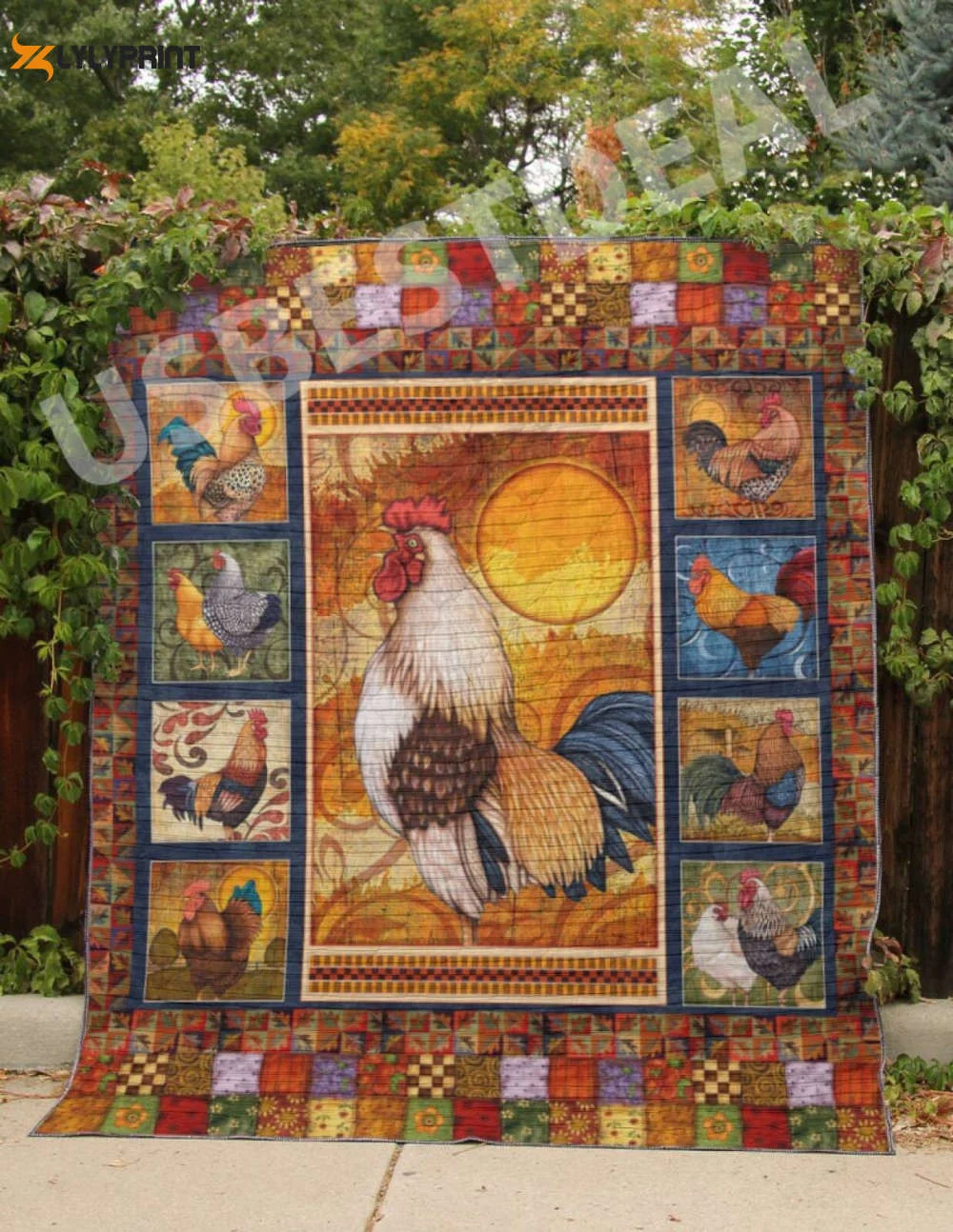 Chickenthe Sun Will Rise 3D Quilt Blanket For Fans Home Decor Gift ,  Soft Quilt, King Size, All Season Cozy Quilt QB0901