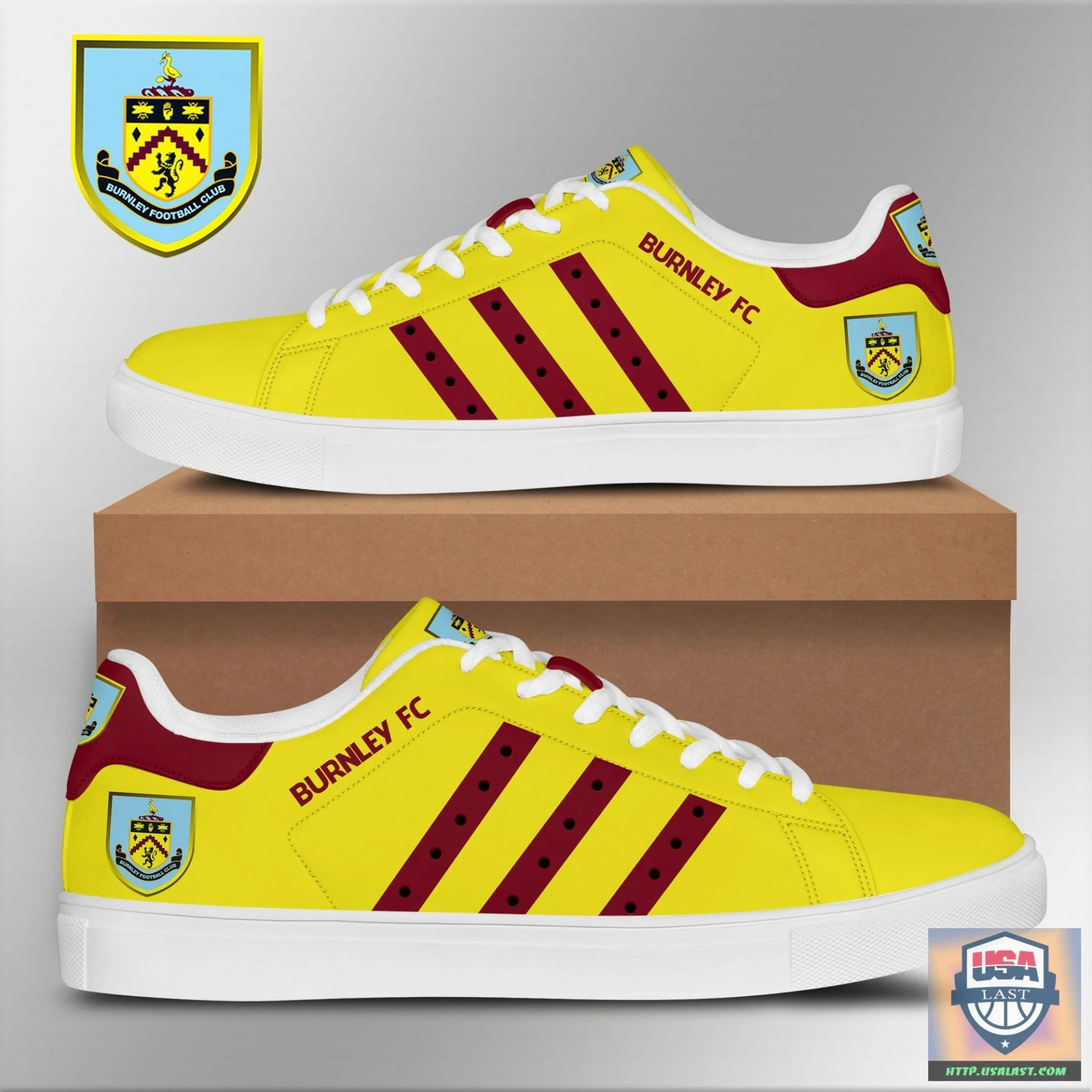 Burnley FC Yellow Brown Stan Smith Shoes Women Men, Trendy Style Sneakers ST0801