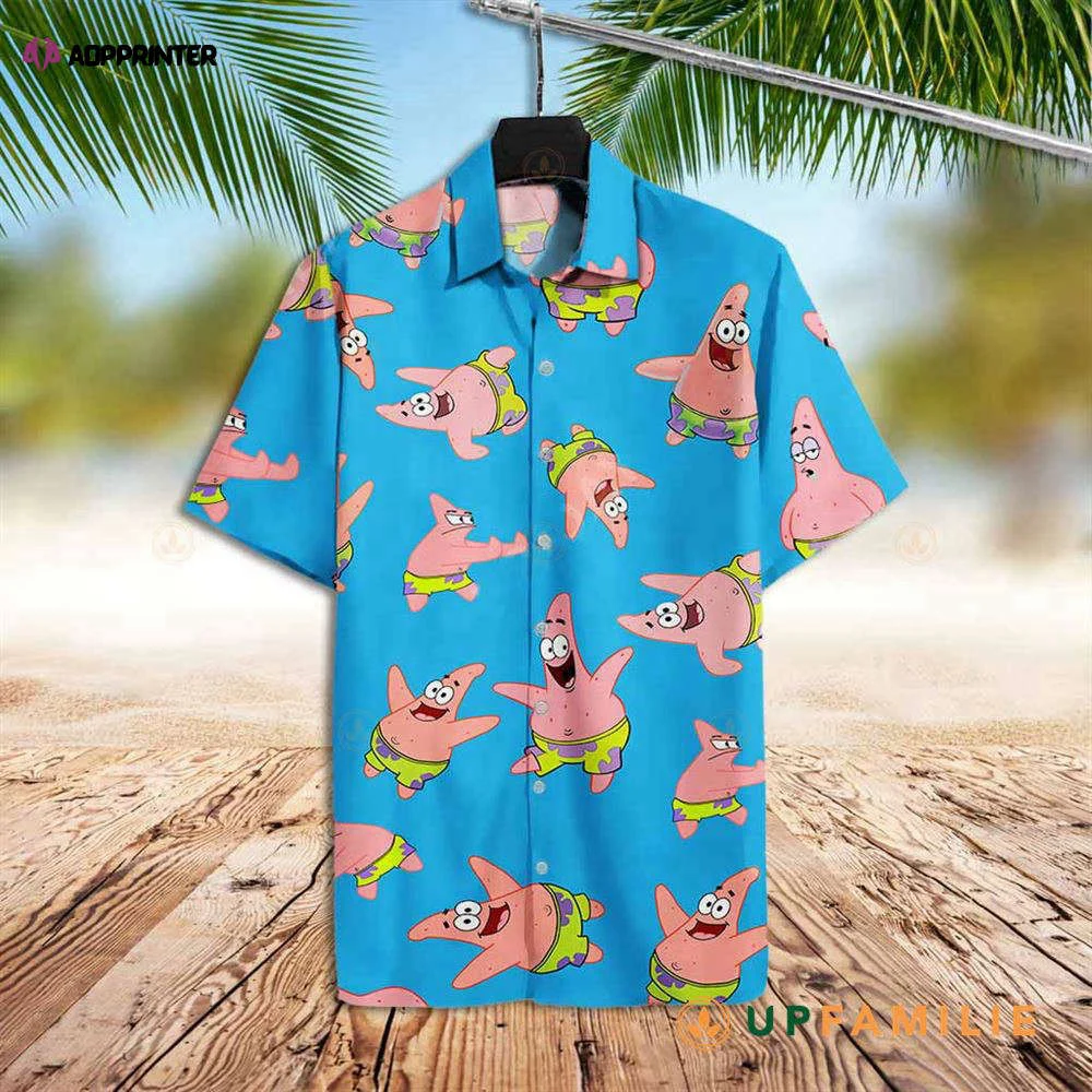 Spongebob Hawaiian Shirt Patrick Star Blue – Best Hawaiian Shirts with Patrick Star Pattern HW0601