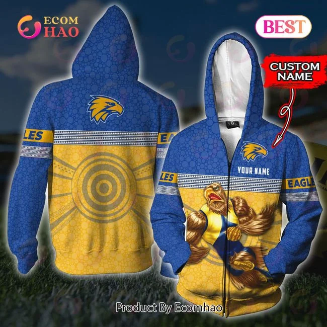 AFL West Coast Eagles Custom Name 3D Shirt, Zip Hoodie, Man – Women, Warm, Premium Quality HZ0501