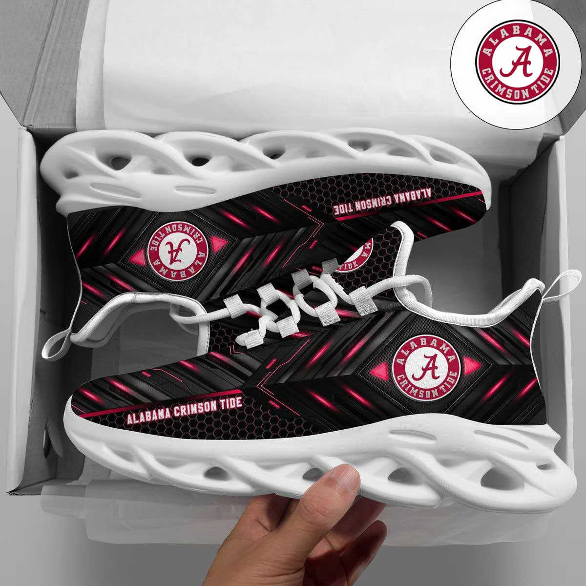 NCAA Alabama Crimson Tide Max Soul Shoes V4 for Women and Men MS0601