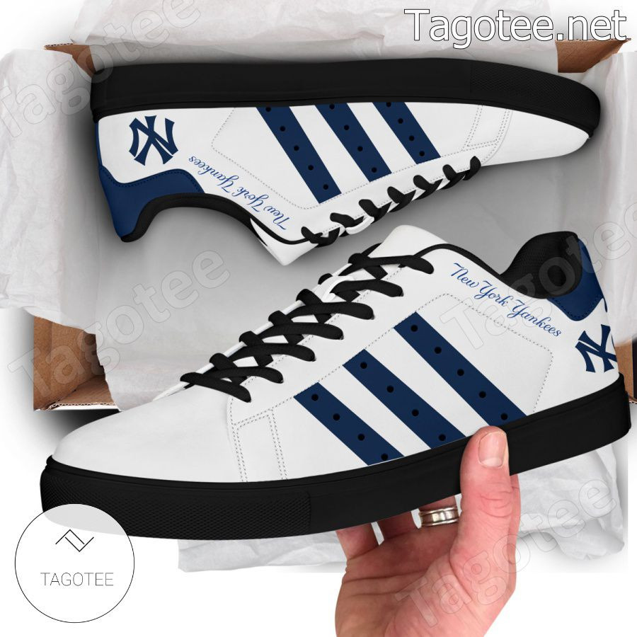 Custom MLB New York Yankees White Stan Smith Shoes , Trendy Style Sneakers ST0801