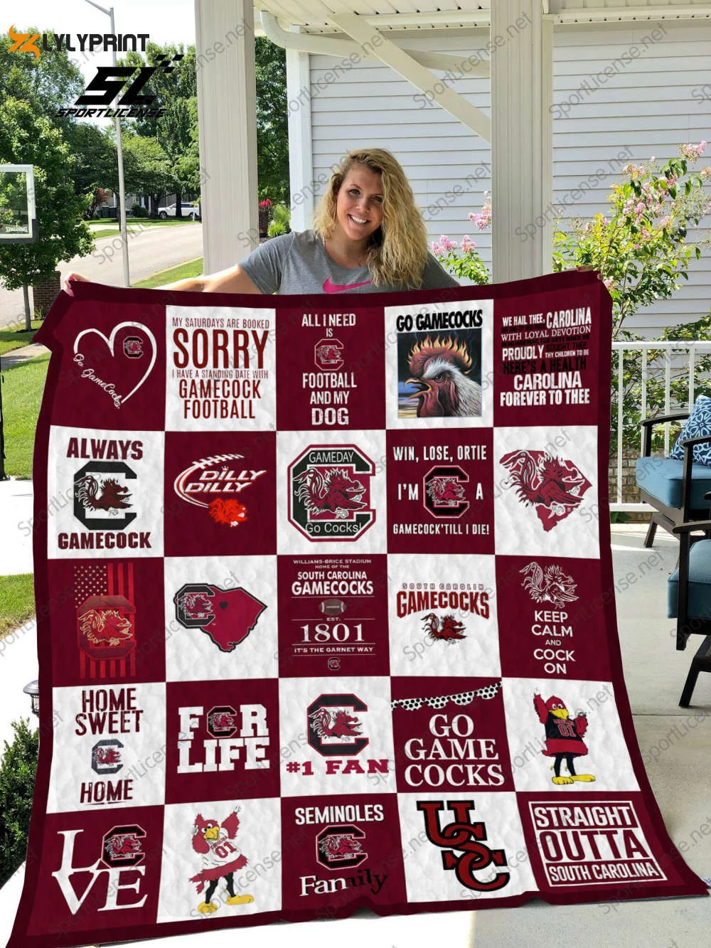 South Carolina Gamecocks 3 Quilt Blanket For Fans Home Decor Gift , Soft Quilt, King Size, All Season Cozy Quilt QB0901