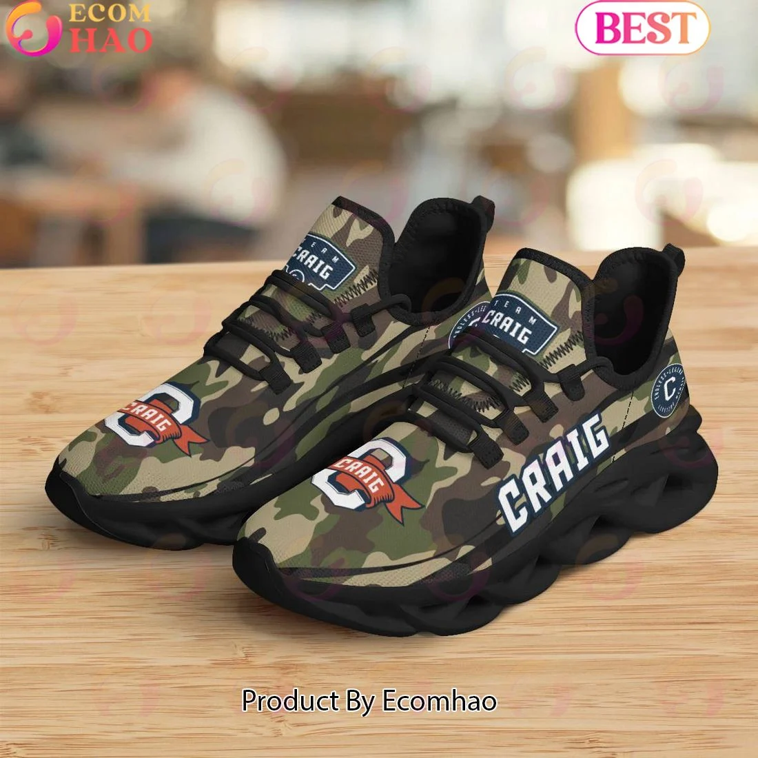 Craig Endless Legend Lifetime Member Special Camo Military Design Max Soul Shoes, Sneakers  Unisex sneakers MS0601