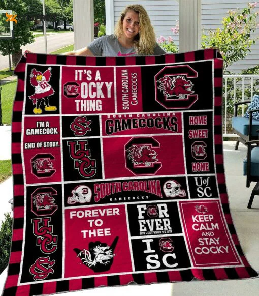 South Carolina Gamecocks 1 Quilt Blanket For Fans Home Decor Gift , Soft Quilt, King Size, All Season Cozy Quilt QB0901