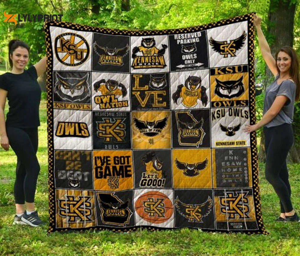 Kennesaw State 1 Quilt Blanket For Fans Home Decor Gift , Soft Quilt, King Size, All Season Cozy Quilt QB0901